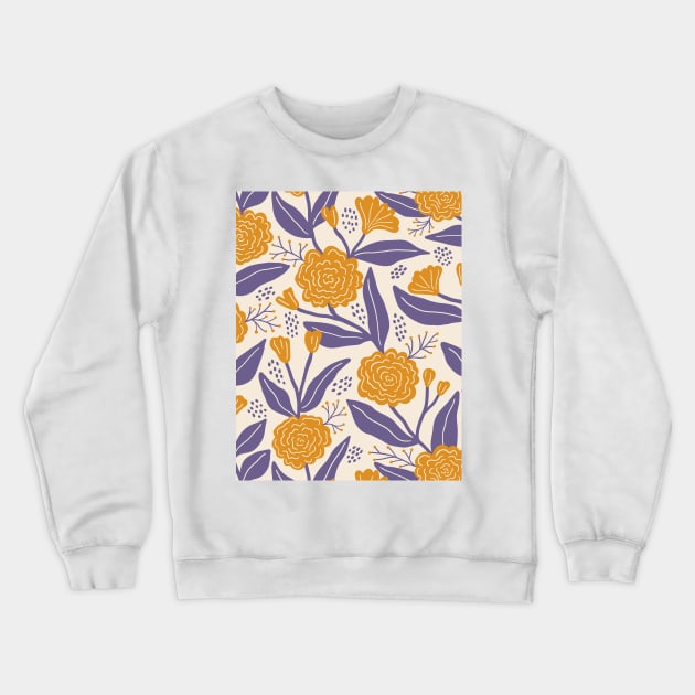 Rose garden in mustard Crewneck Sweatshirt by Natalisa